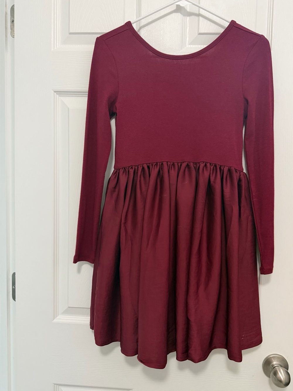 GAP Girls' Long Sleeve Burgundy Knit Dress